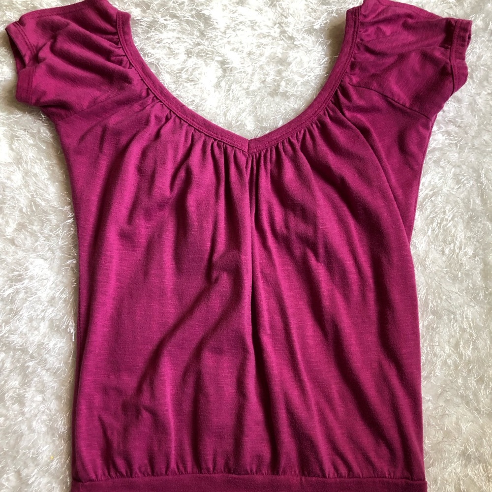 Pink V neck shirt